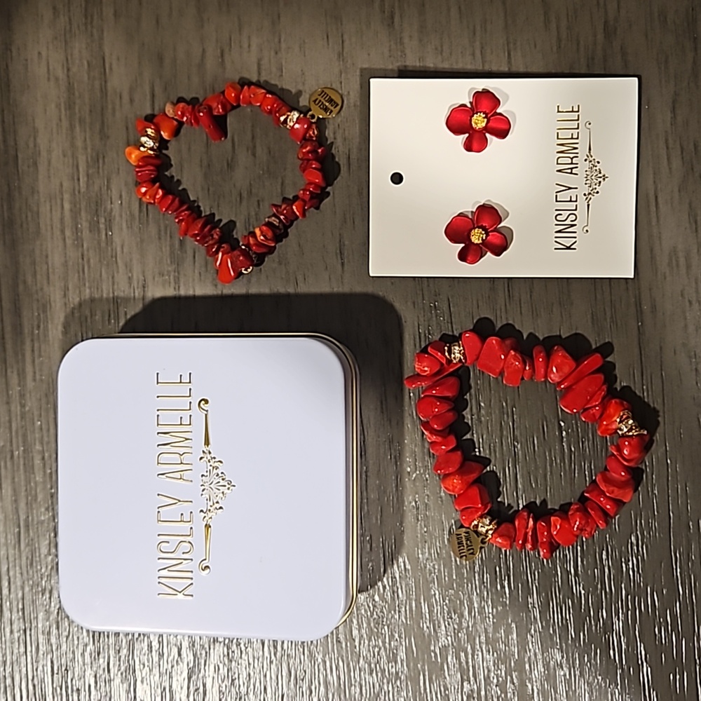 New Kinsley Armelle Red Jewelry Set